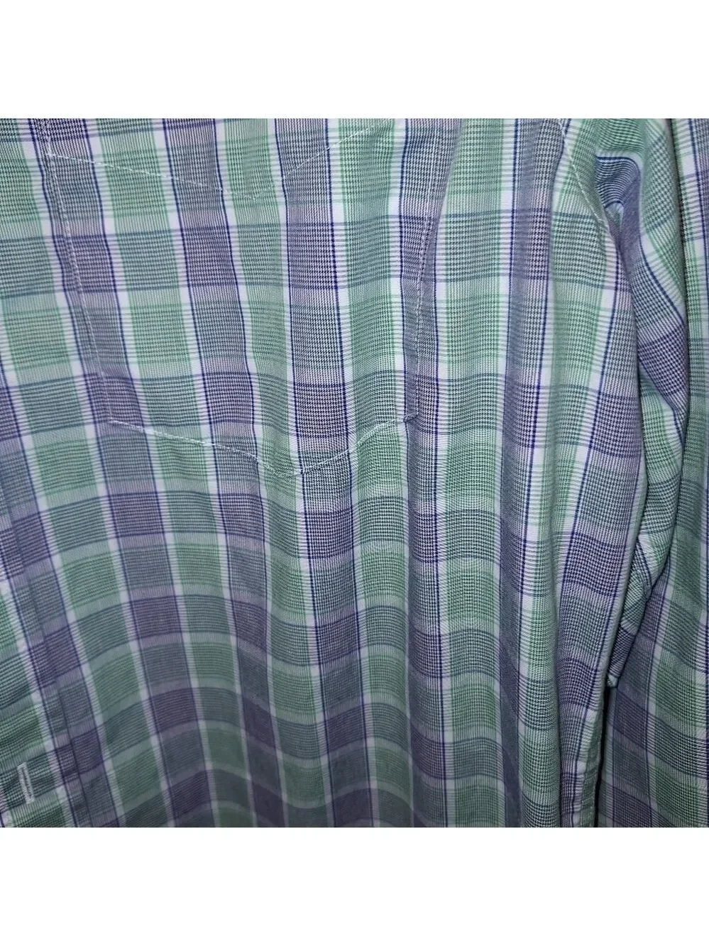 Banana Republic Plaid Shirt Green Purple Large